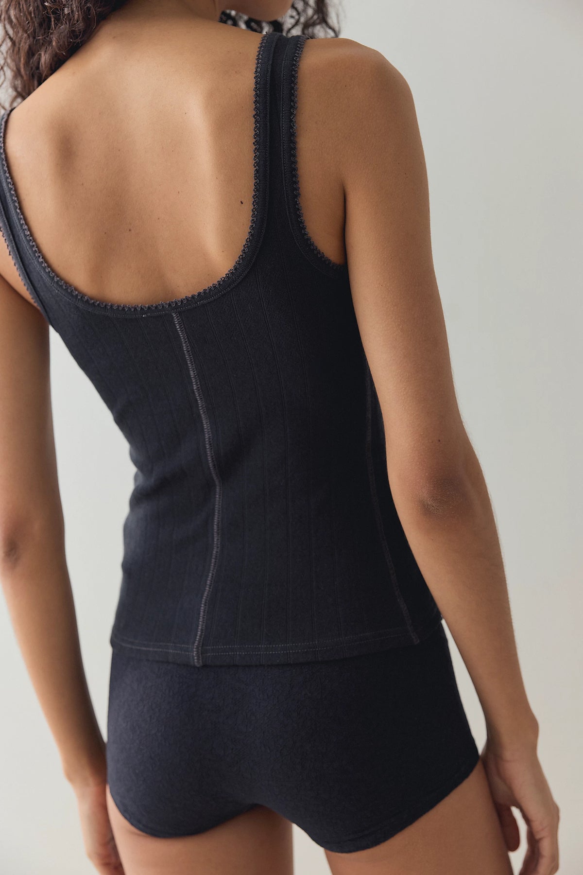 End Game Pointelle Tank - Black - view 3
