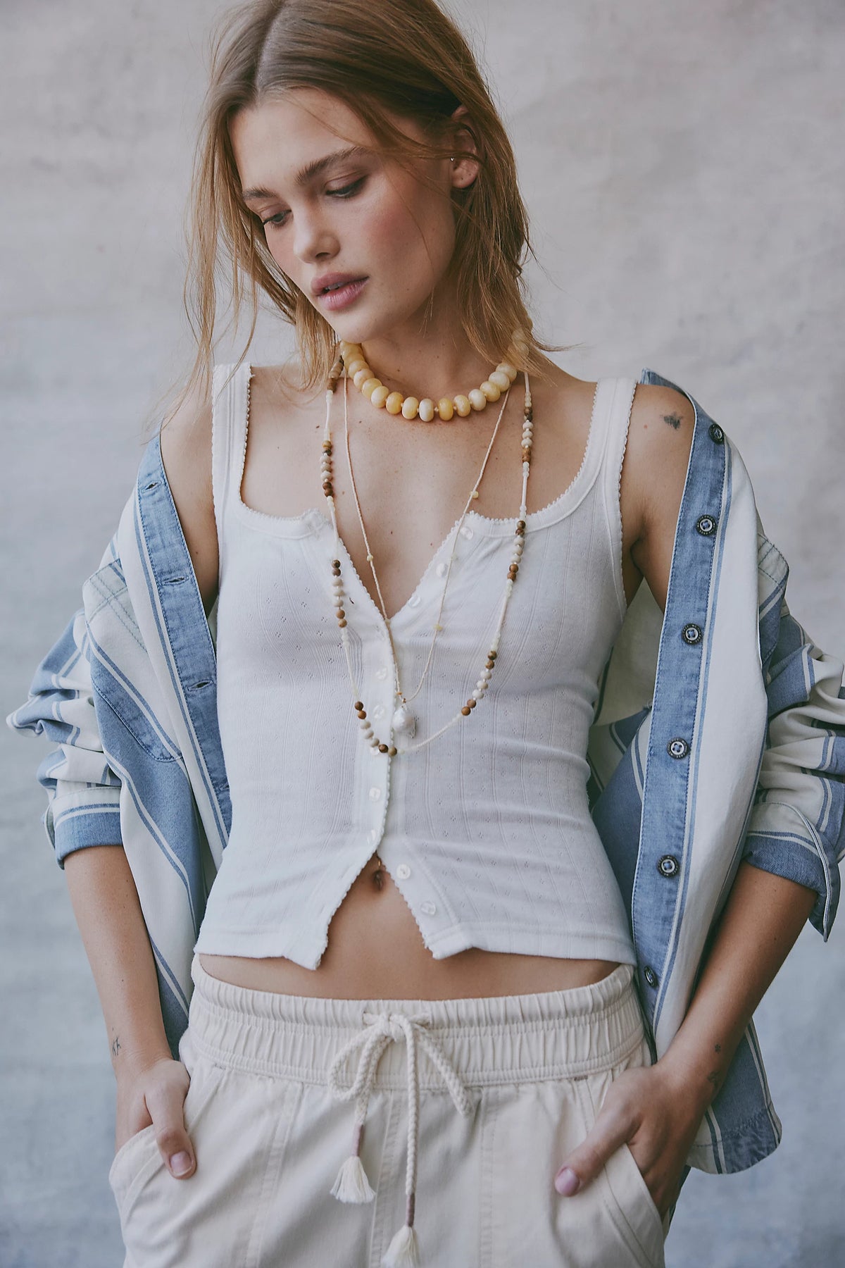 End Game Pointelle Tank styled for everyday wear