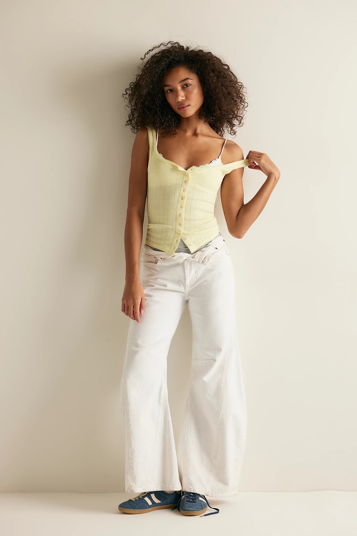 End Game Pointelle Tank - Tender Yellow - view 3