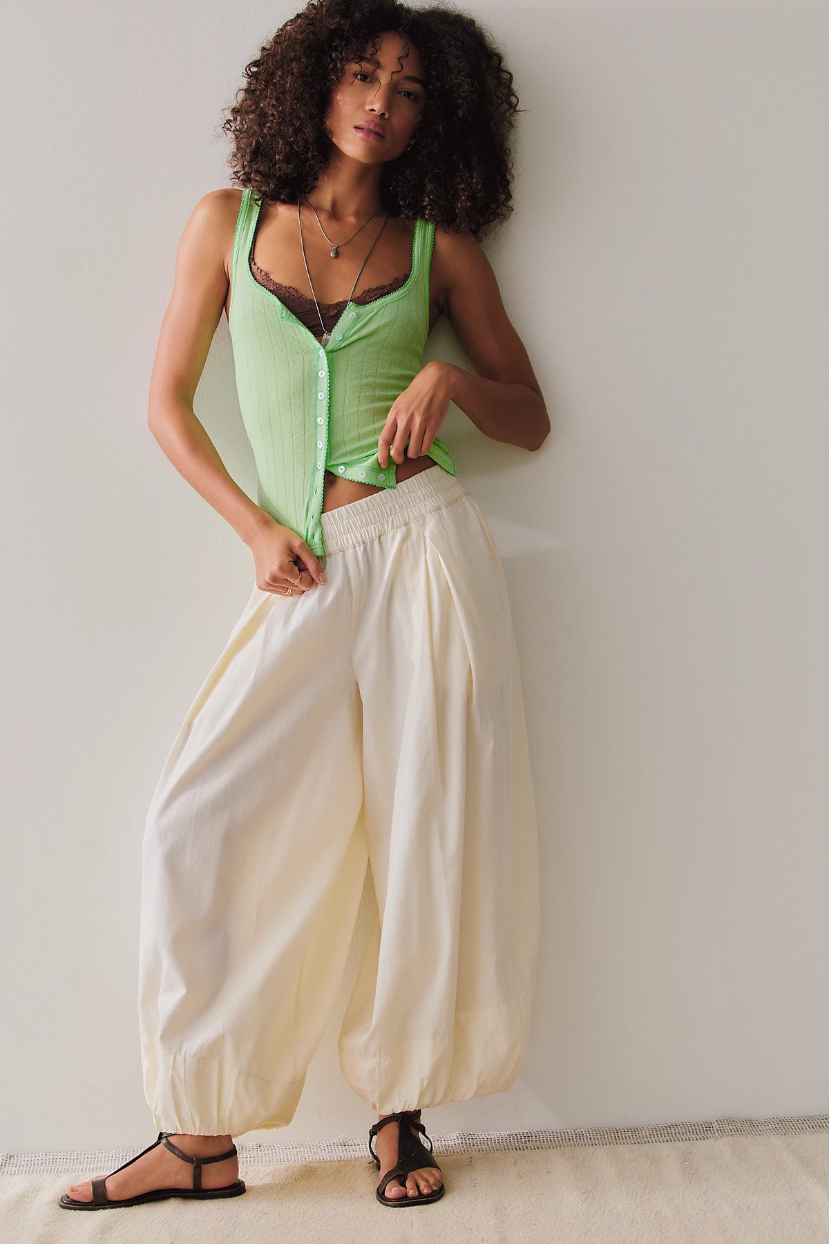 End Game Pointelle Tank - Paradise Green - view 3